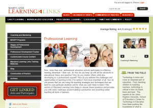 Screenshot of Maryland Learning Links - Powered by the ELC