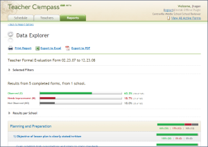 Screenshot of Teacher Compass