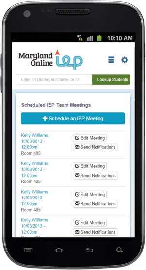 Screenshot of IEP