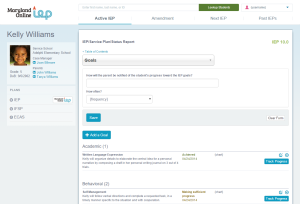 Screenshot of IEP